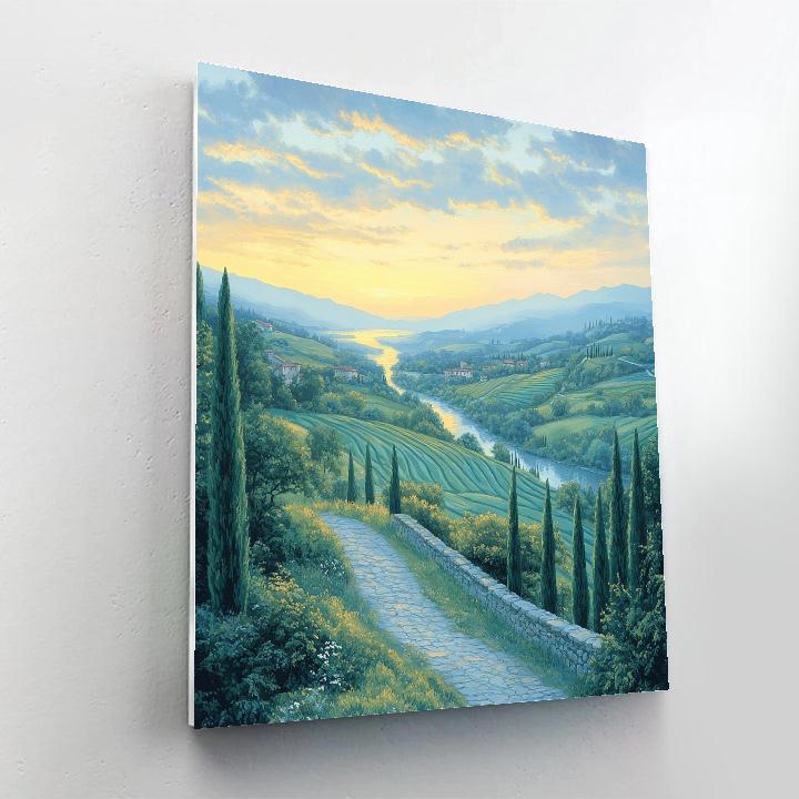 Raphael Inspired Luminous Valley With Terraced Hills Paint by numbers art