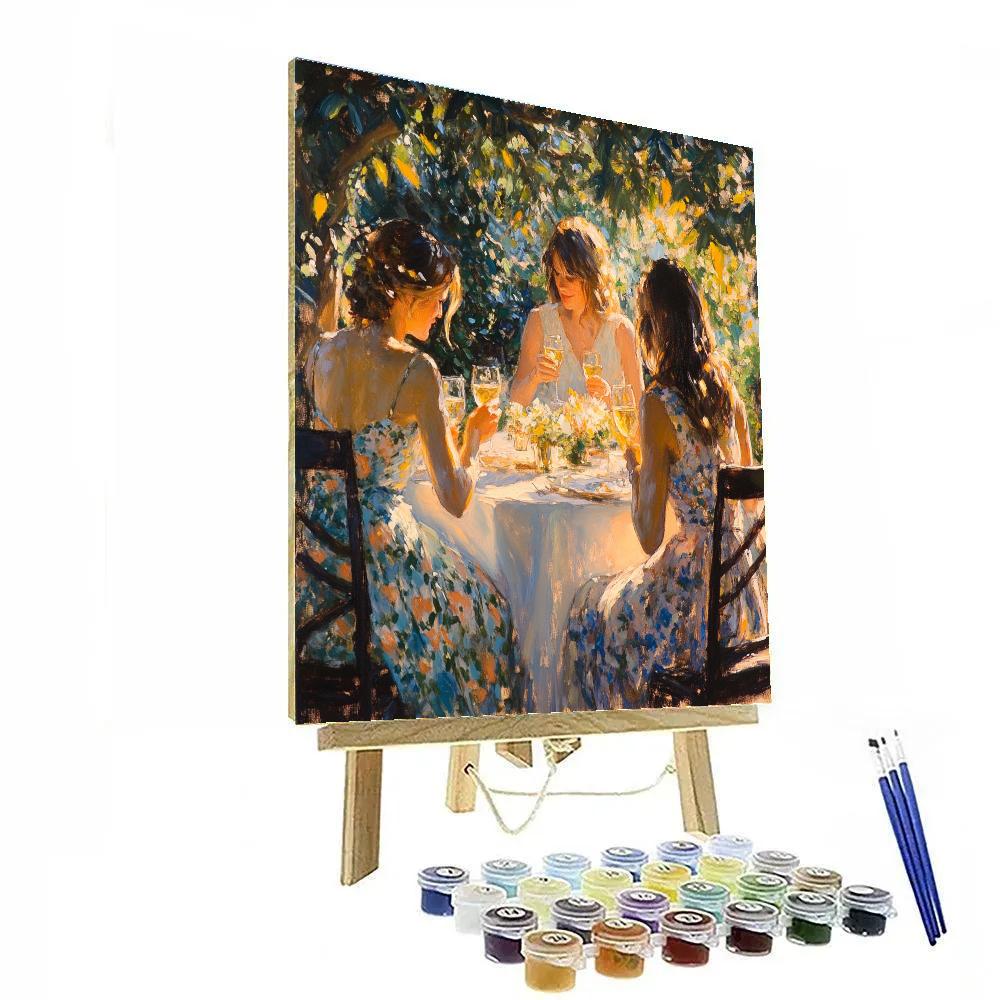 Renoir Inspired Garden Luncheon paint by color