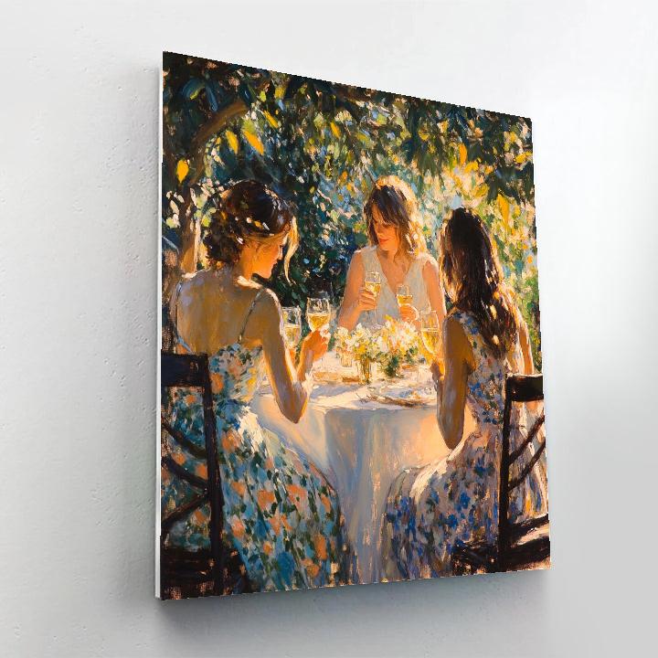 Renoir Inspired Garden Luncheon paint by color