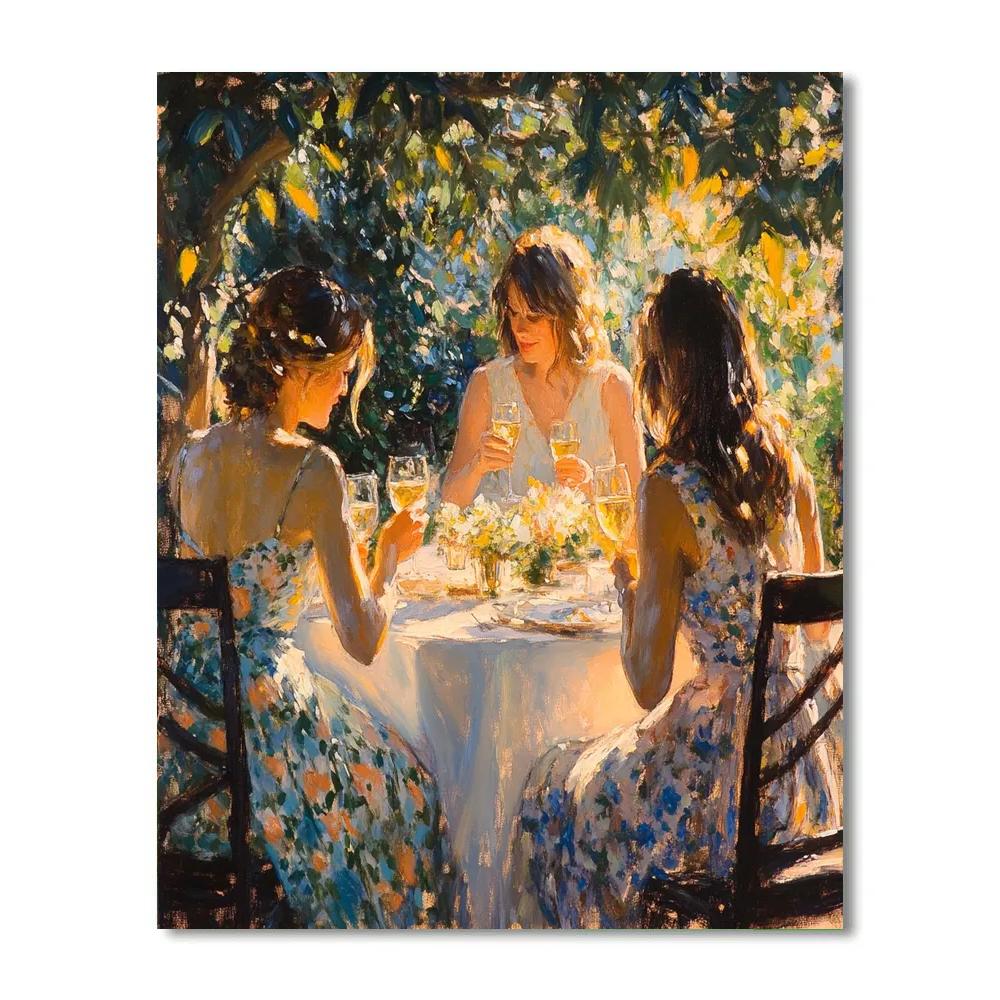 Renoir Inspired Garden Luncheon paint by color