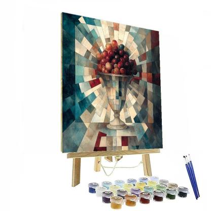 Pablo Picasso Inspired Fragmented Nebula Still Life With Vase And Fruit Painting by numbers kit
