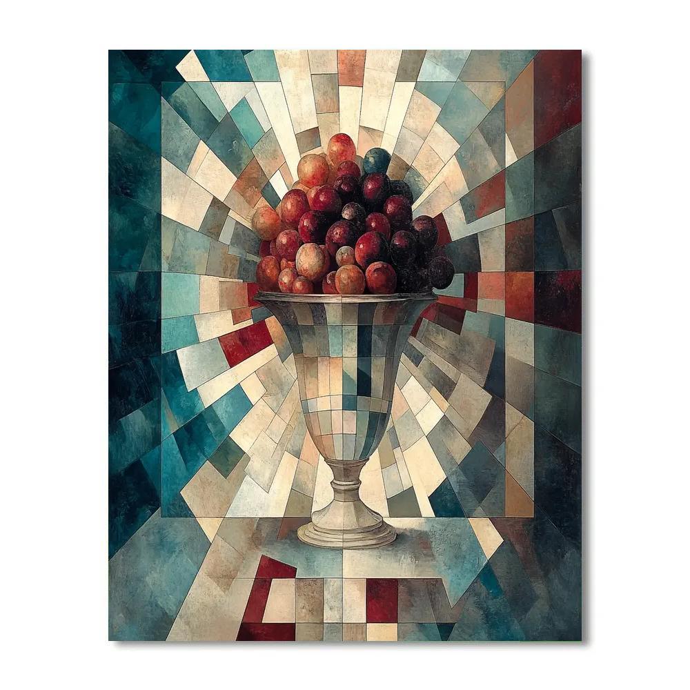 Pablo Picasso Inspired Fragmented Nebula Still Life With Vase And Fruit Painting by numbers kit