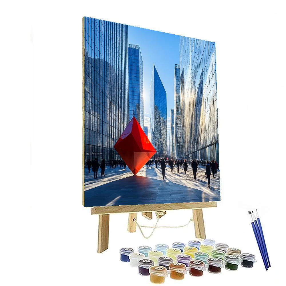 Mirrored Towers Of La Defense Paris France paint by numbers