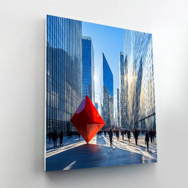 Mirrored Towers Of La Defense Paris France paint by numbers