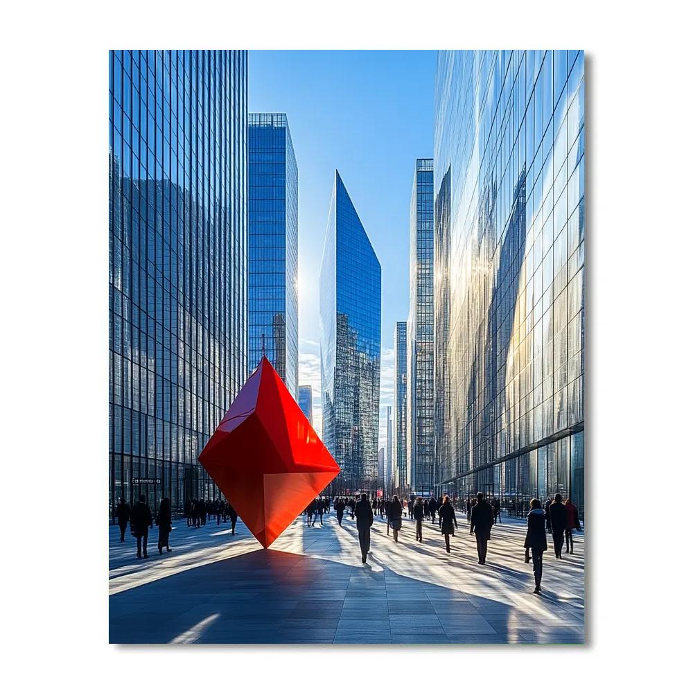 Mirrored Towers Of La Defense Paris France paint by numbers