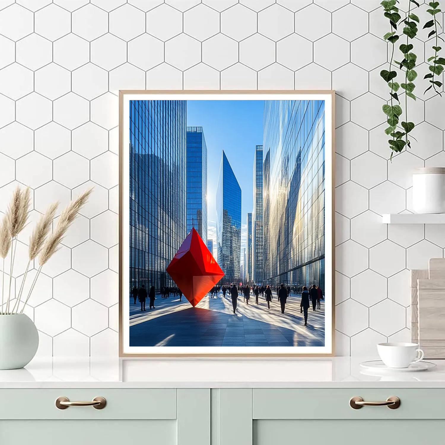 Mirrored Towers Of La Defense Paris France paint by numbers