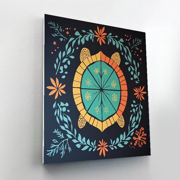 Norval Morrisseau Inspired Turtle Of The Four Seasons Waters paint by color