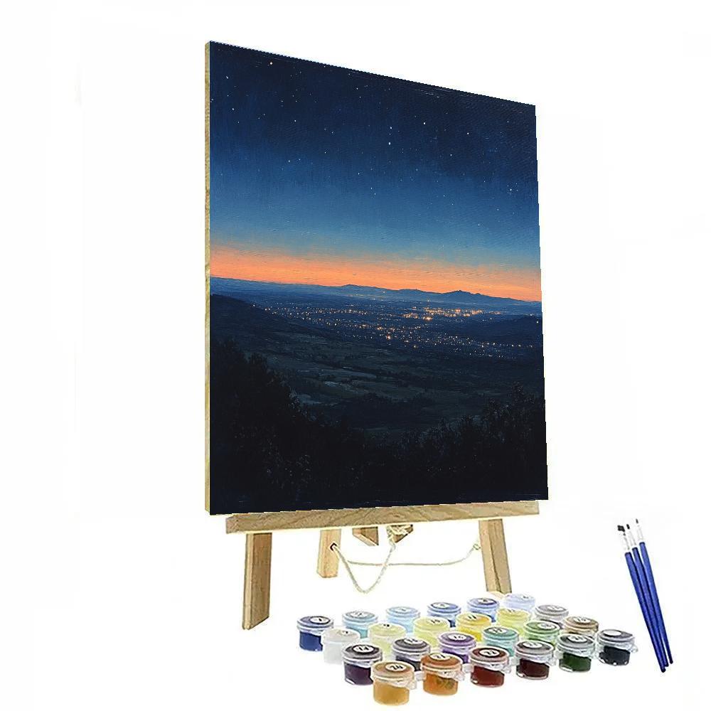 Leonardo Da Vinci Inspired Citylights As Celestial Glow Paint by numbers kits