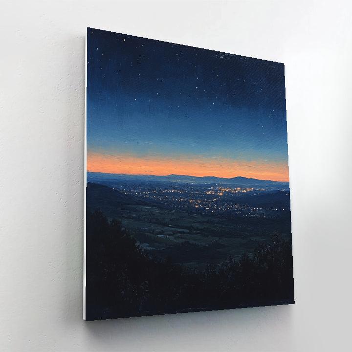 Leonardo Da Vinci Inspired Citylights As Celestial Glow Paint by numbers kits