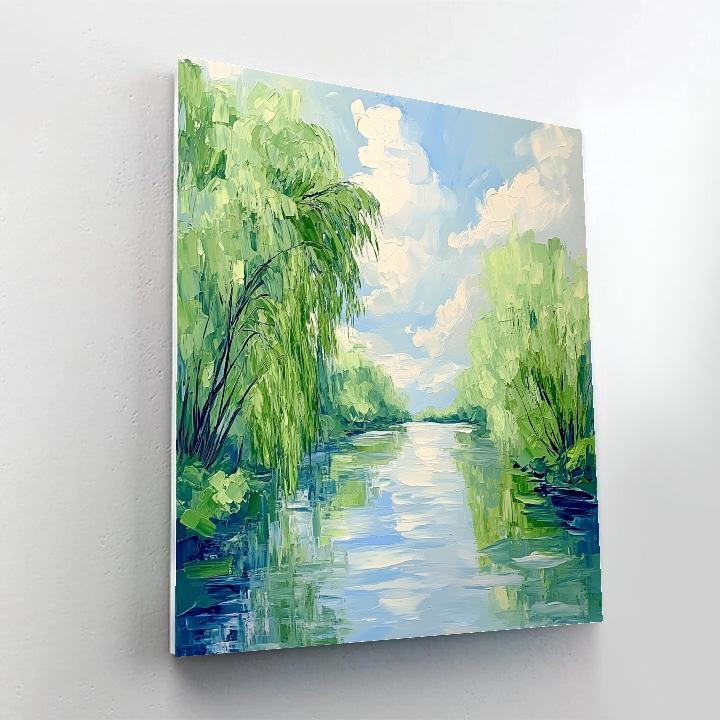 Sisley Inspired Riverbank In Spring paint by numbers