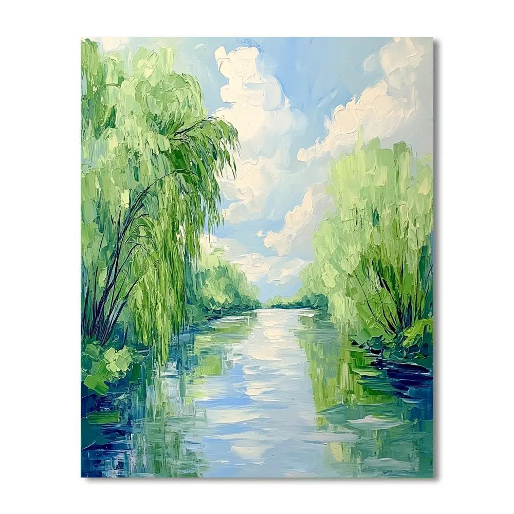 Sisley Inspired Riverbank In Spring paint by numbers