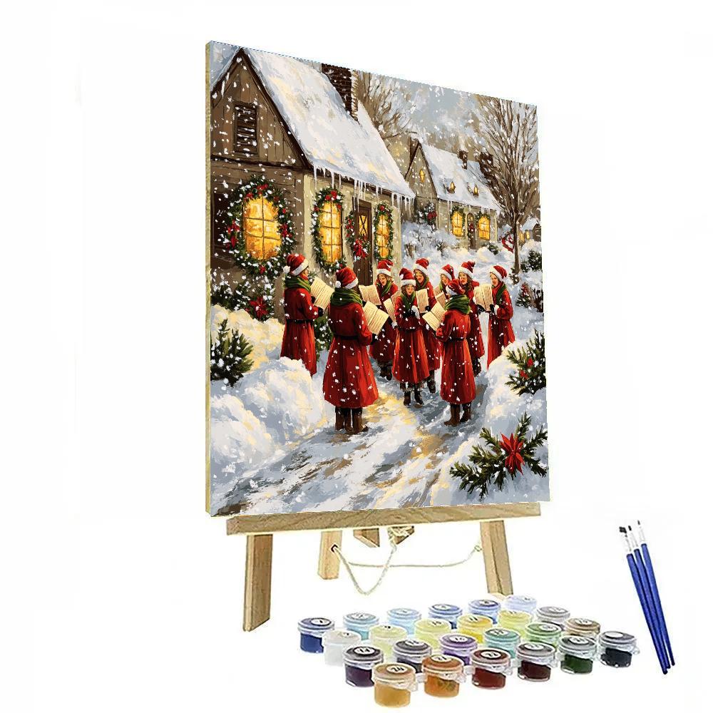 Snowlit Carol Circle Painting by numbers kit