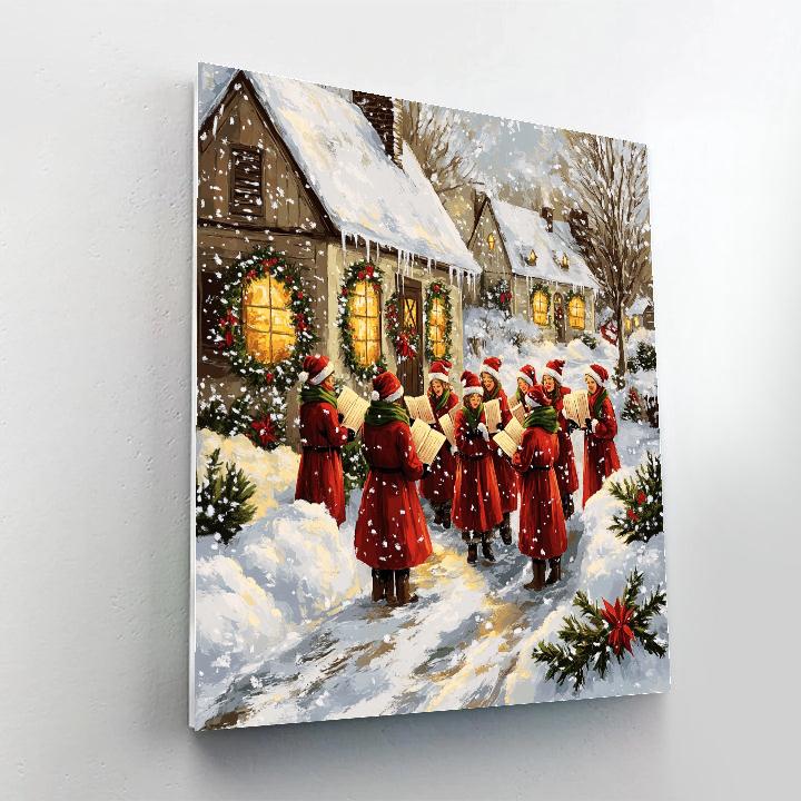 Snowlit Carol Circle Painting by numbers kit