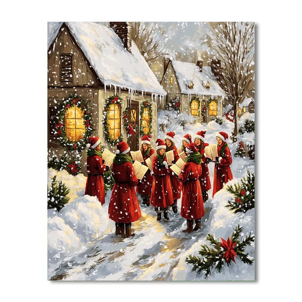Snowlit Carol Circle Painting by numbers kit