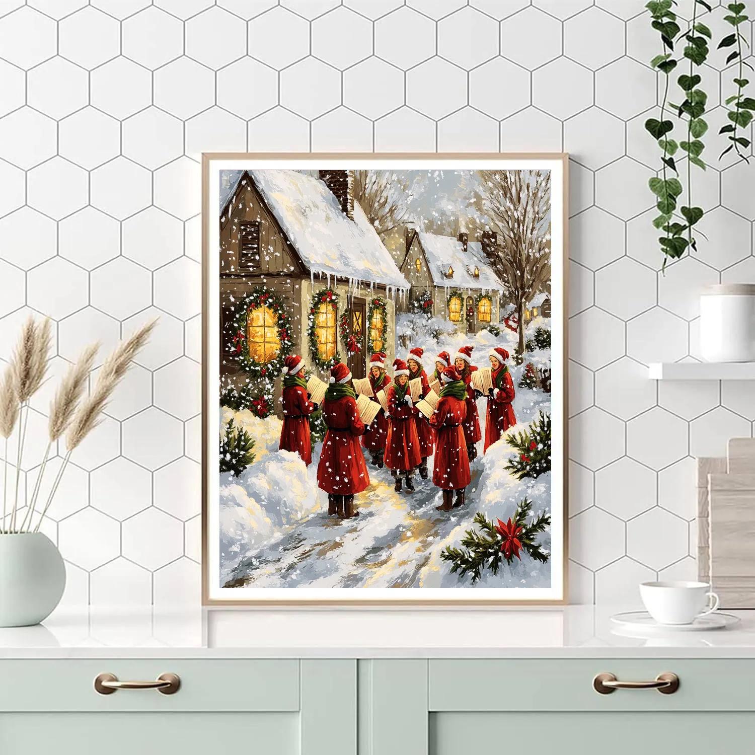 Snowlit Carol Circle Painting by numbers kit