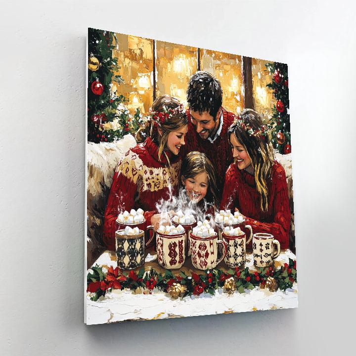 Christmas Eve Cocoa Glow DIY paint by numbers