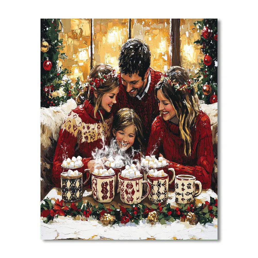 Christmas Eve Cocoa Glow DIY paint by numbers