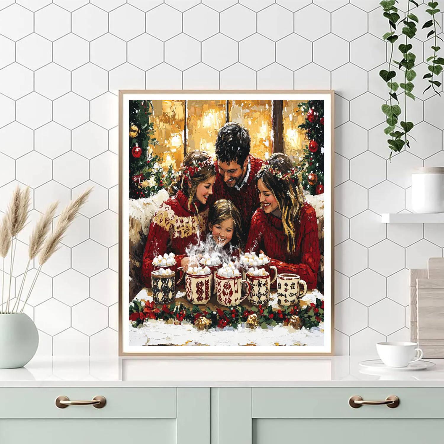 Christmas Eve Cocoa Glow DIY paint by numbers