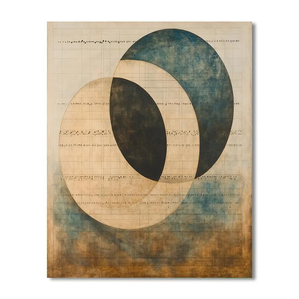 Leonardo Da Vinci Inspired Abstract Music Of Spheres paint by numbers