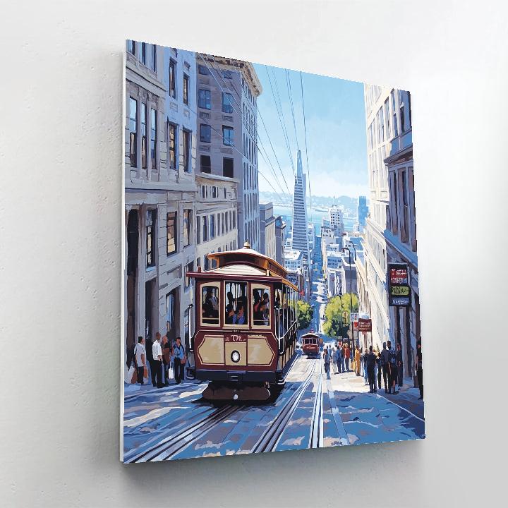 Cable Cars On Powell Street San Francisco United States DIY paint by numbers