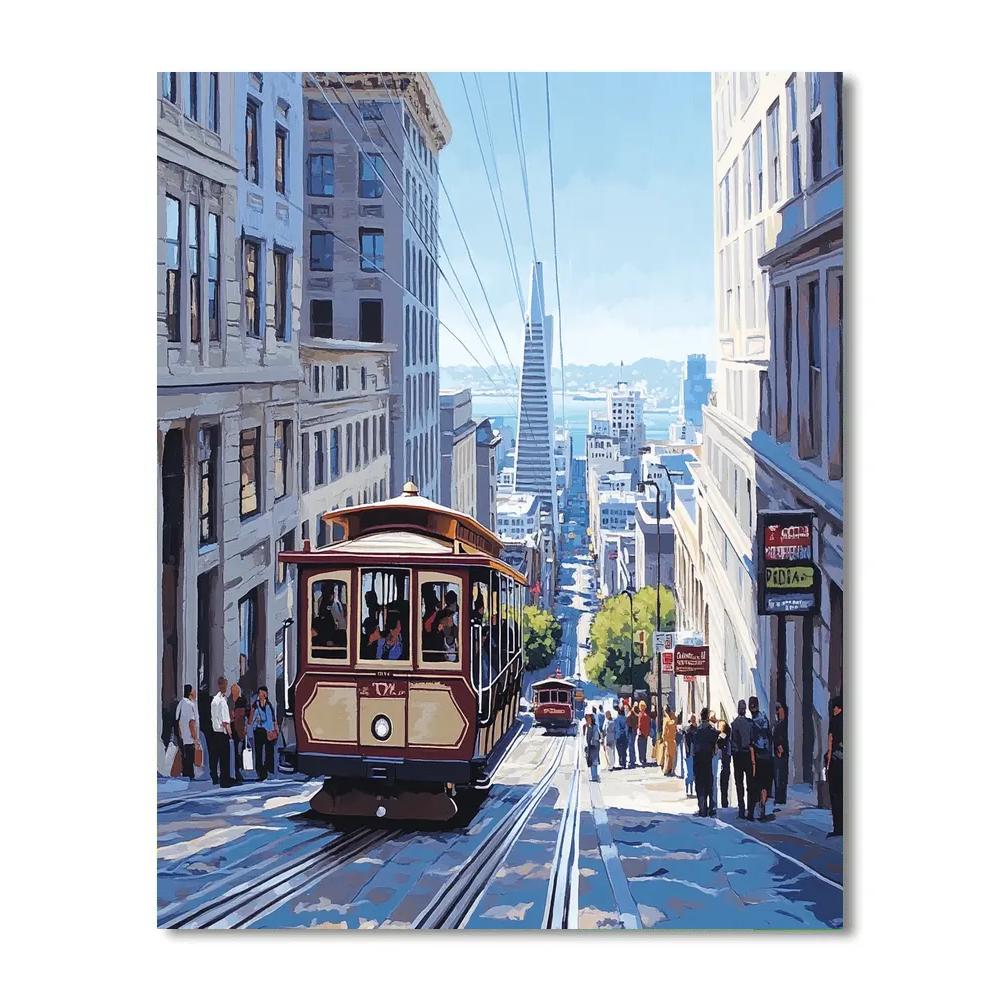 Cable Cars On Powell Street San Francisco United States DIY paint by numbers