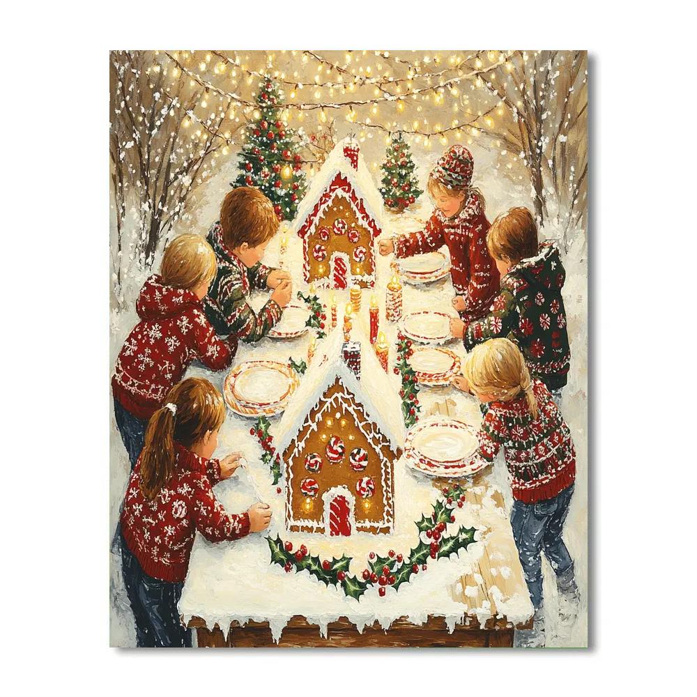 Garland And Gingerbread Gathering Paint by numbers kits