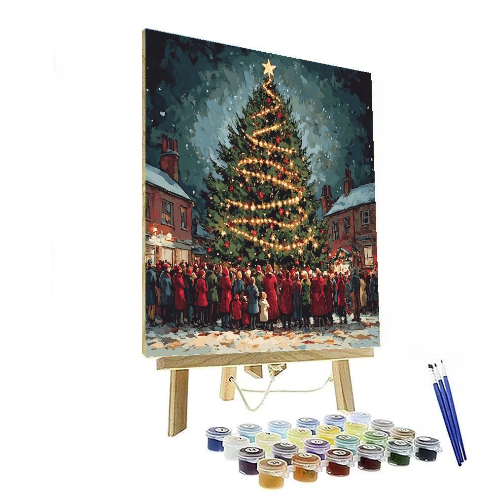 Midnight Tree Lighting Embrace Number painting