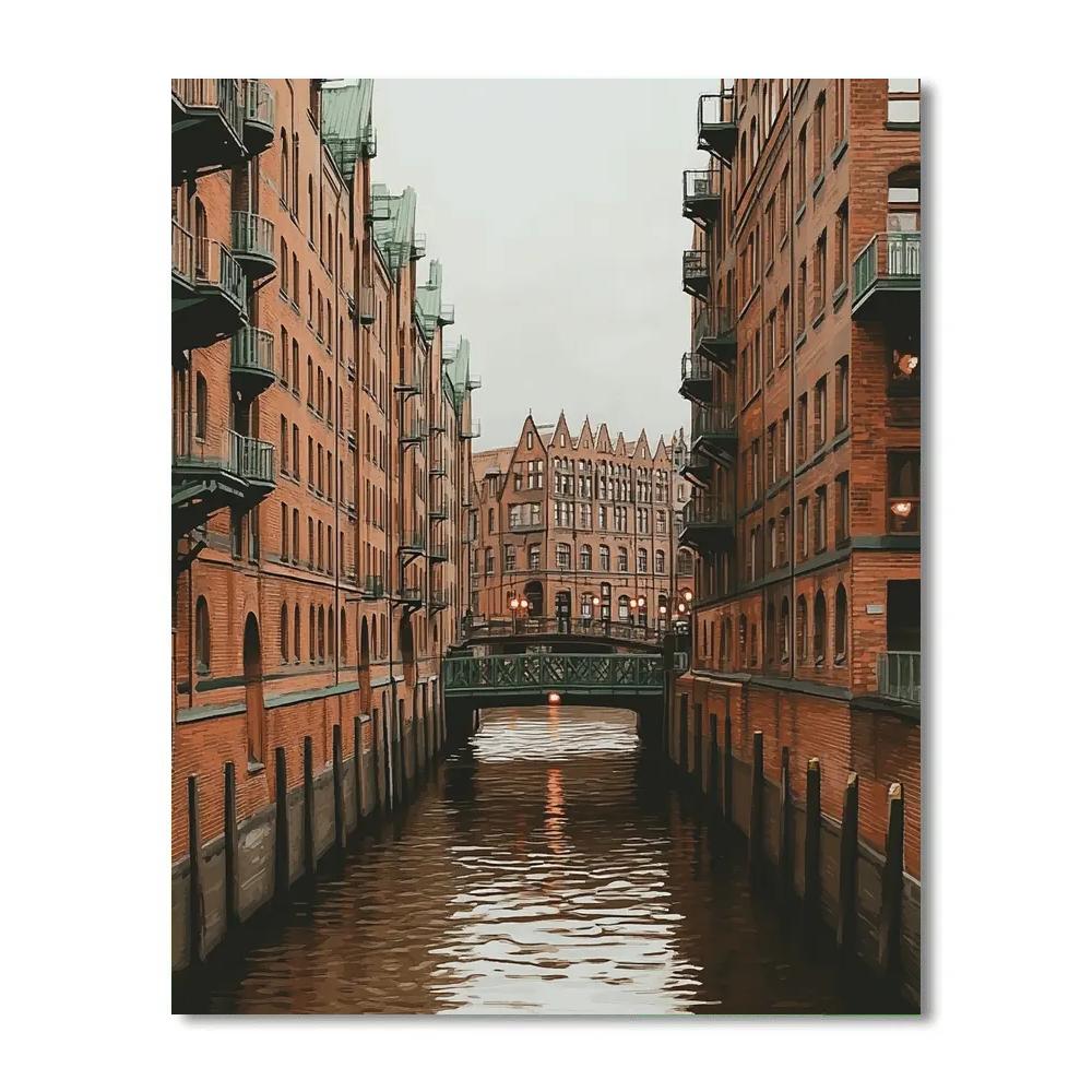 Old Warehouse District Speicherstadt Hamburg Germany paint by number