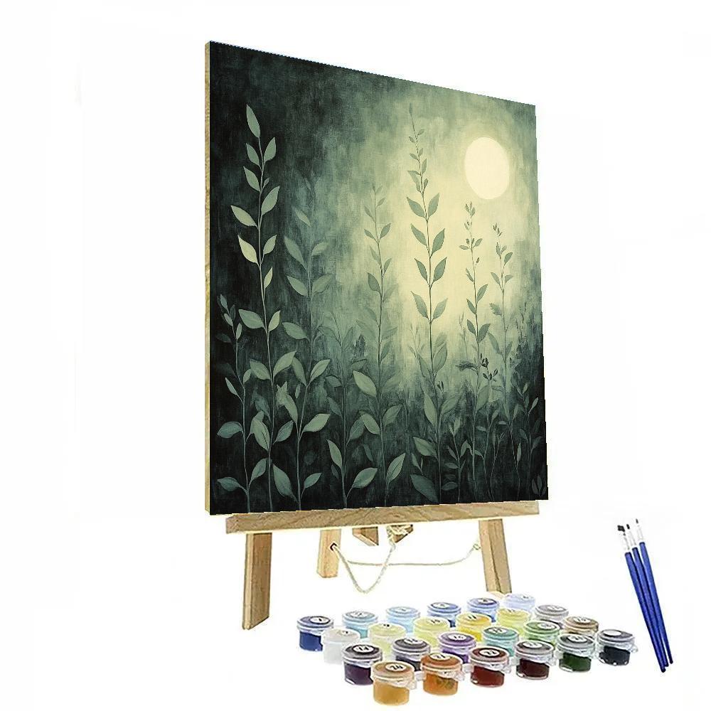 Leonardo Da Vinci Inspired Garden Of Moonlit Herbs paint by numbers