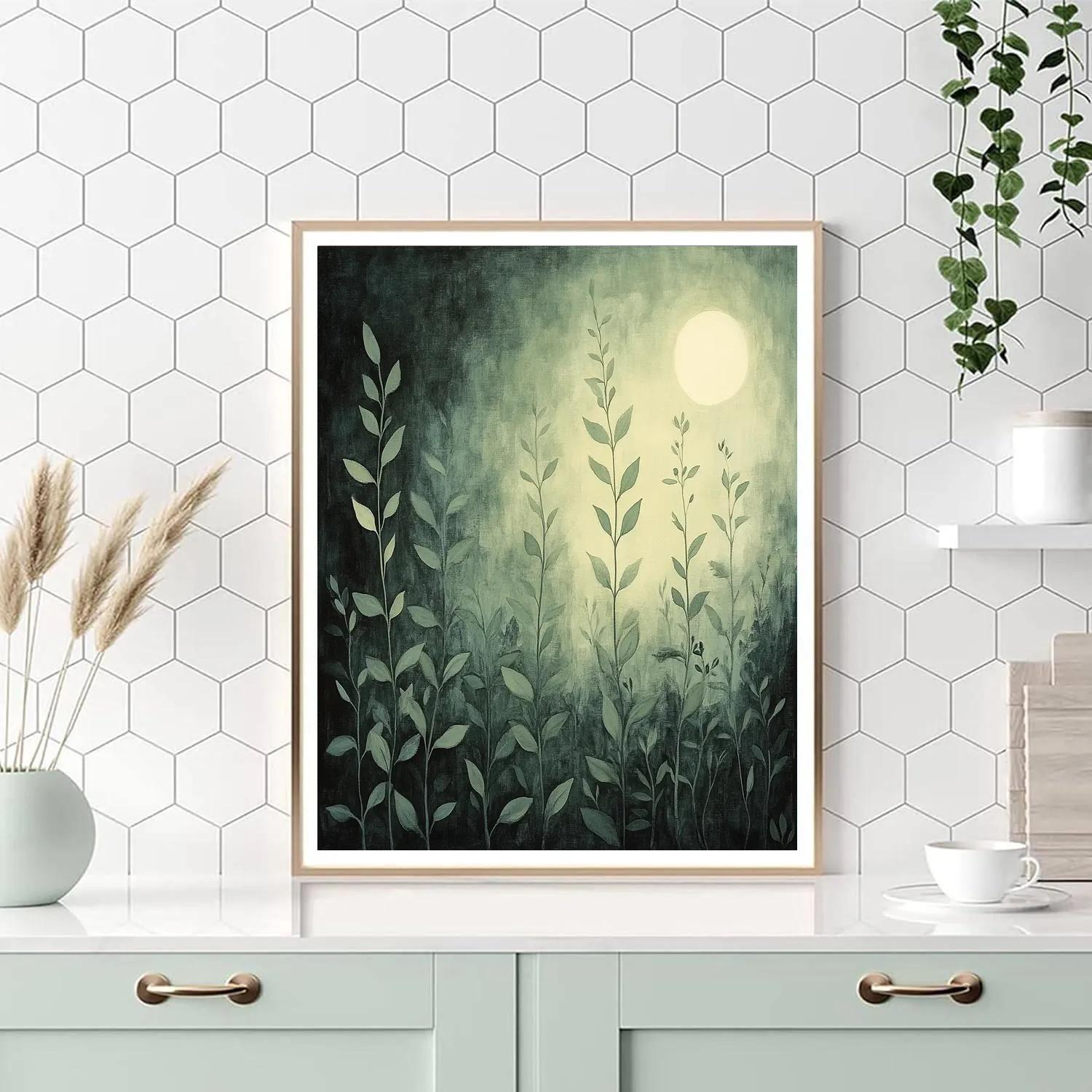 Leonardo Da Vinci Inspired Garden Of Moonlit Herbs paint by numbers