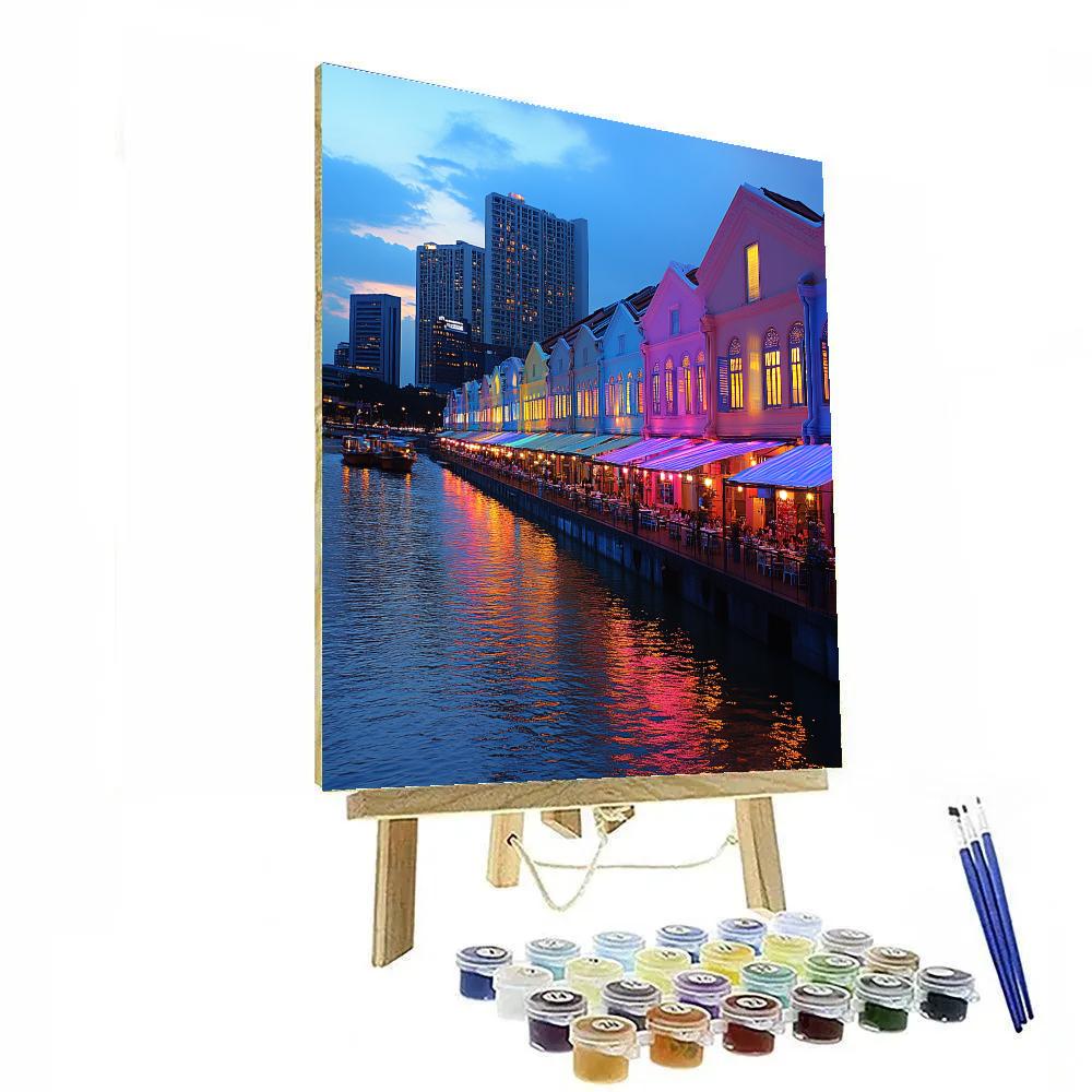 Evening Glow At Clarke Quay Singapore Number painting