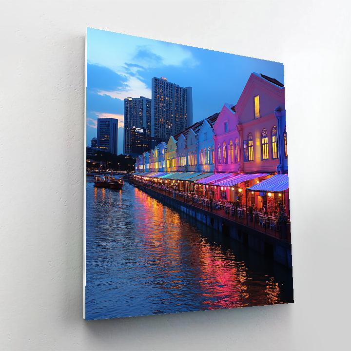 Evening Glow At Clarke Quay Singapore Number painting