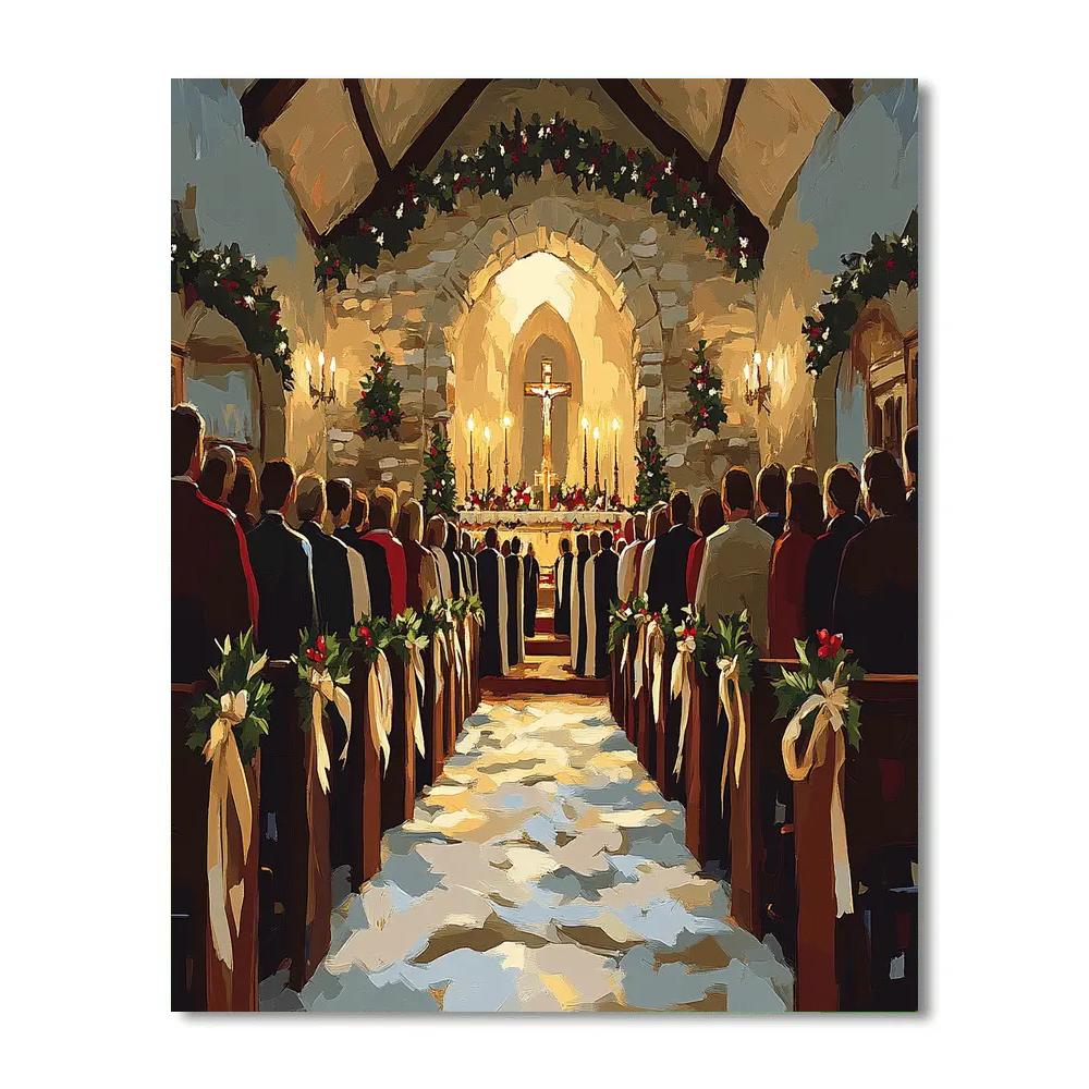 Candlelit Caroling In The Chapel Numbered painting kits