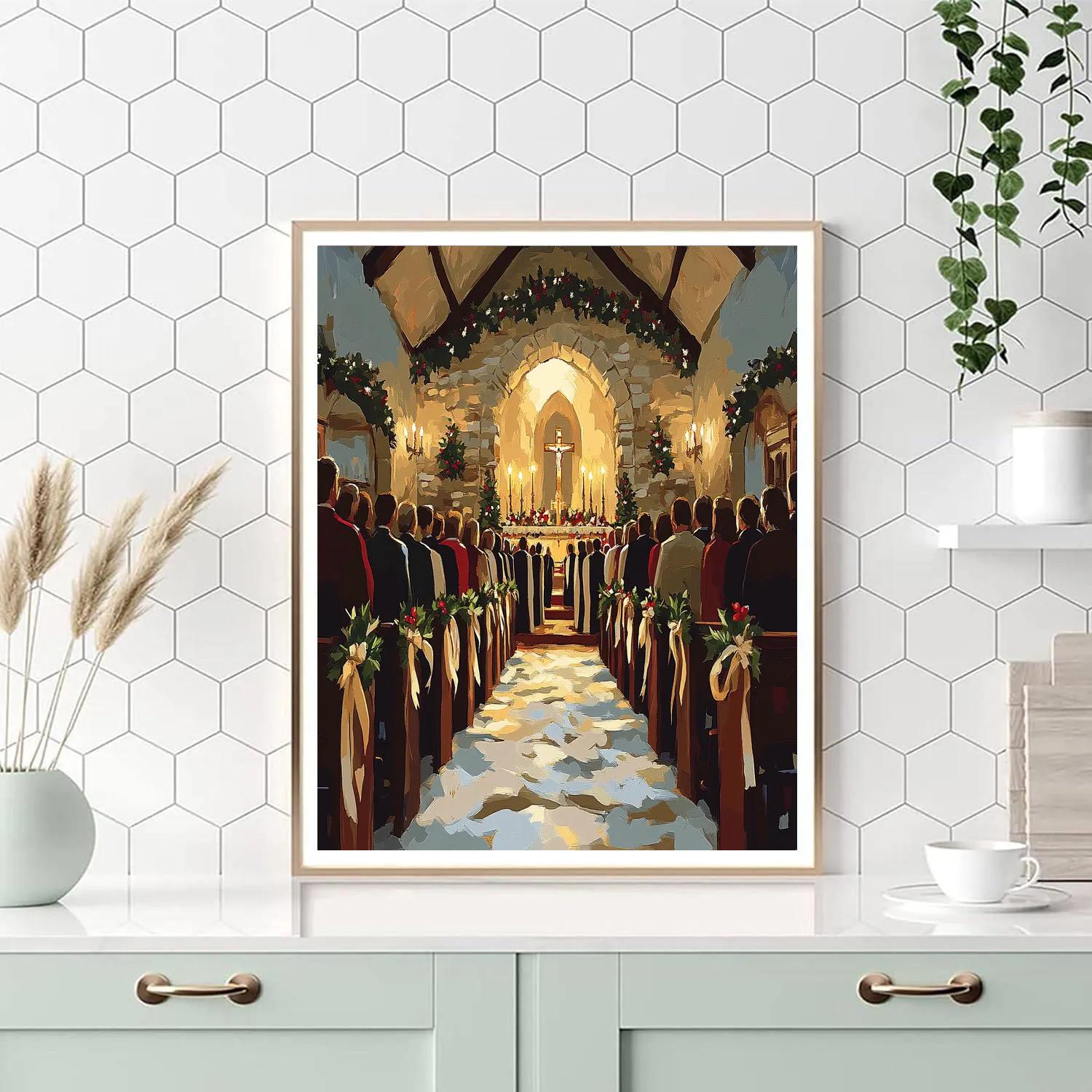 Candlelit Caroling In The Chapel Numbered painting kits