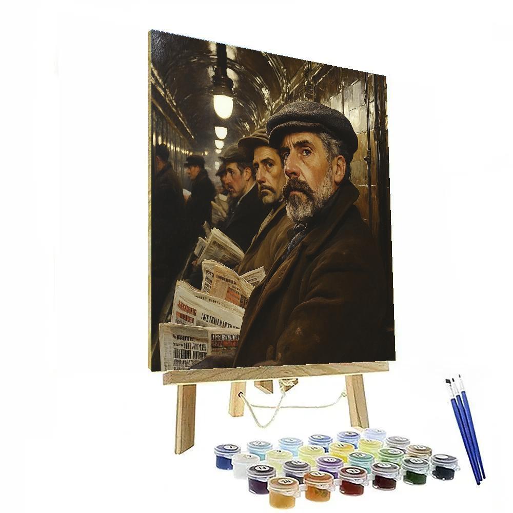 Daumier Inspired Commuters On A Train Painting by numbers kit