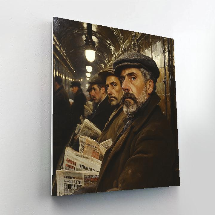 Daumier Inspired Commuters On A Train Painting by numbers kit