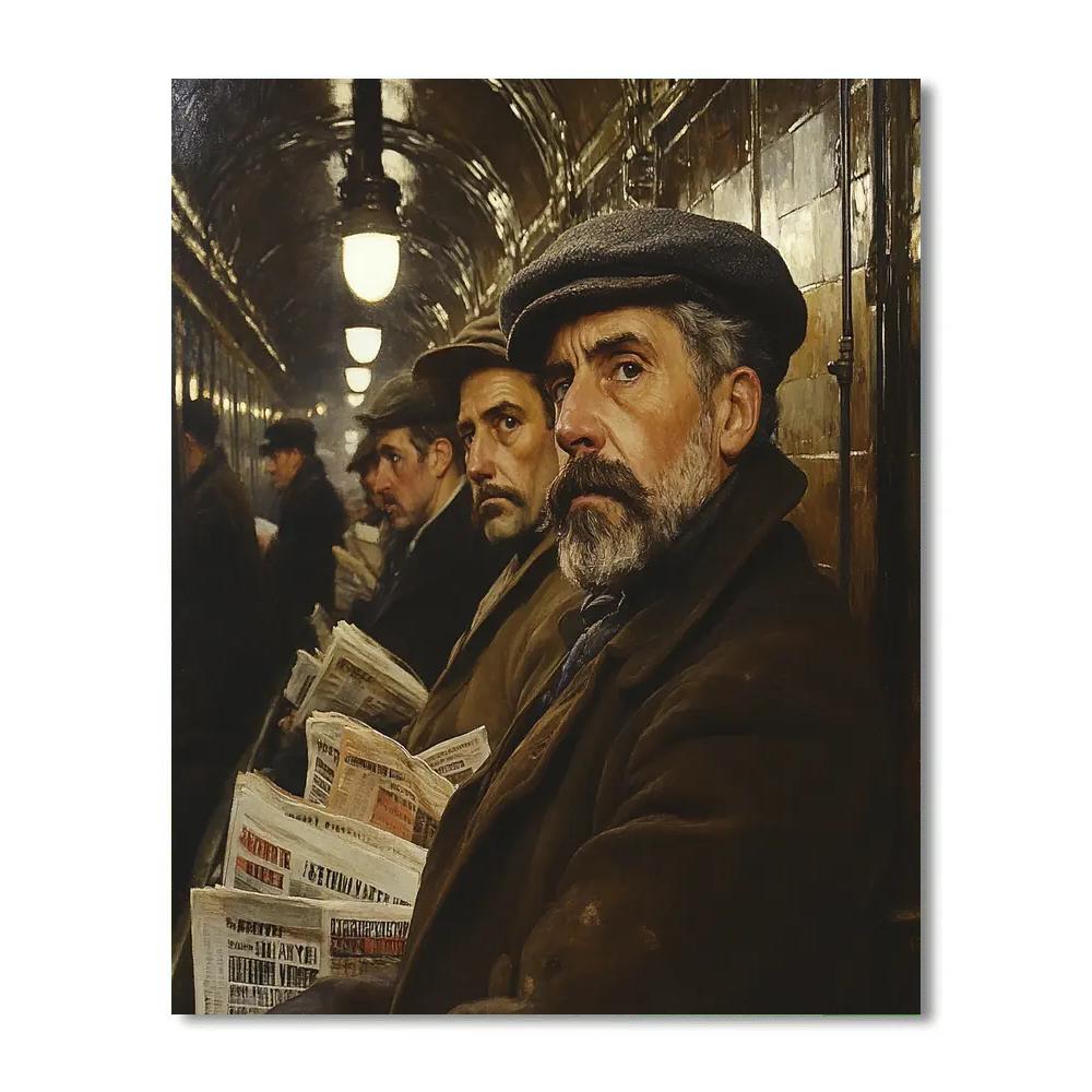 Daumier Inspired Commuters On A Train Painting by numbers kit