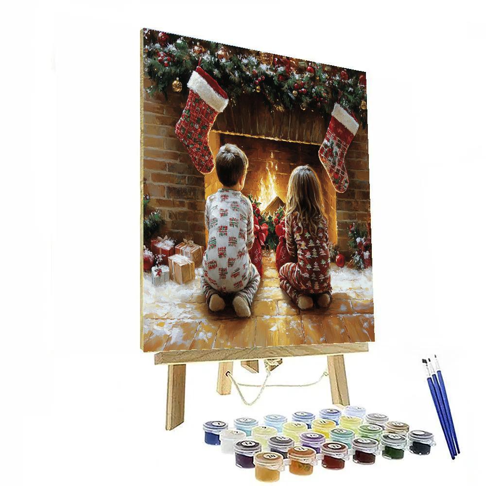 Fireside Stocking Surprise DIY paint by numbers