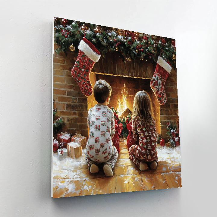 Fireside Stocking Surprise DIY paint by numbers