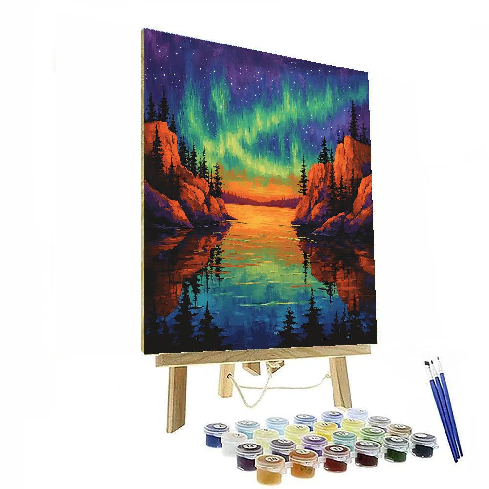 A.Y. Jackson Inspired Aurora Over Shield Lake DIY paint by numbers