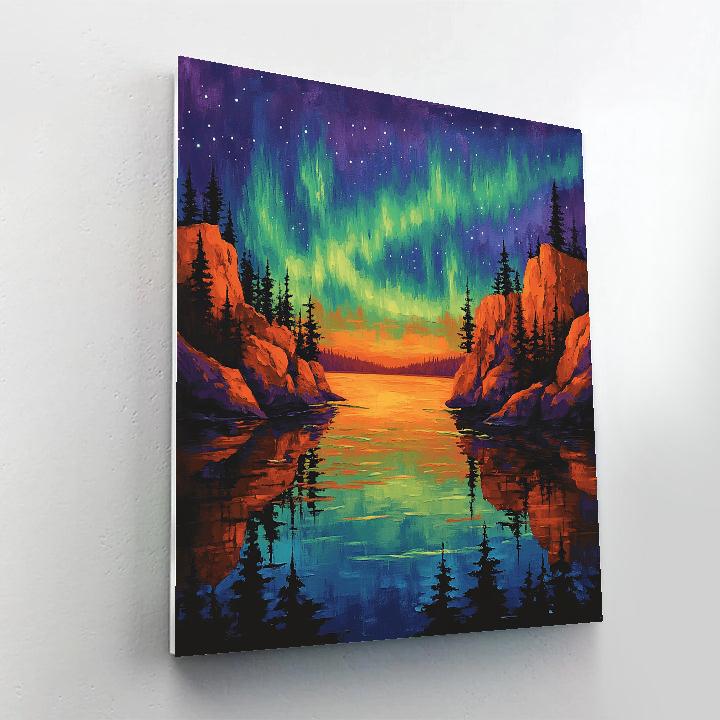 A.Y. Jackson Inspired Aurora Over Shield Lake DIY paint by numbers