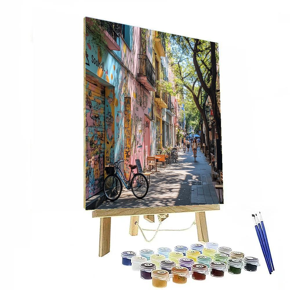 Sunlit Street Of Palermo Soho Buenos Aires Argentina Painting by numbers kit