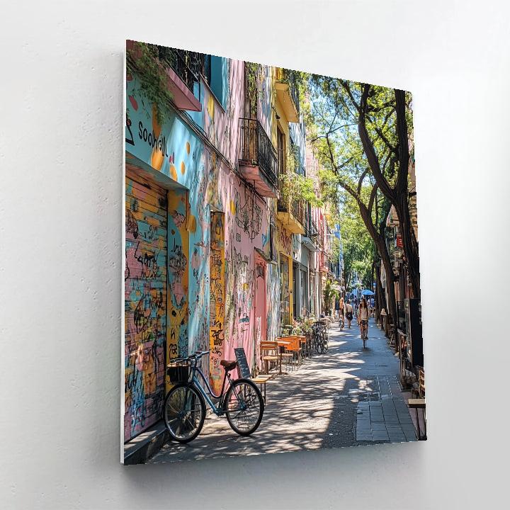 Sunlit Street Of Palermo Soho Buenos Aires Argentina Painting by numbers kit