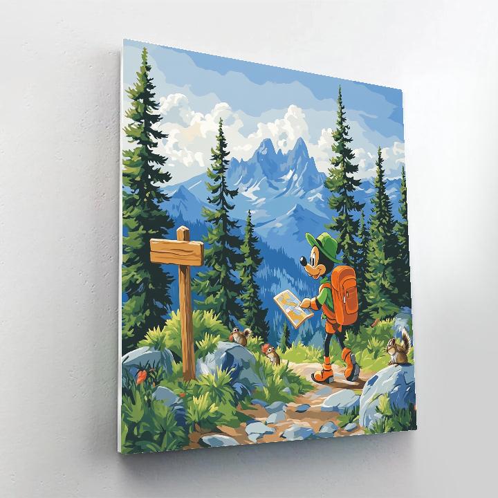 Goofy Mountain Trail Explorer Disney Inspired DIY paint by numbers