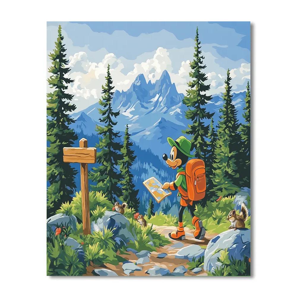 Goofy Mountain Trail Explorer Disney Inspired DIY paint by numbers