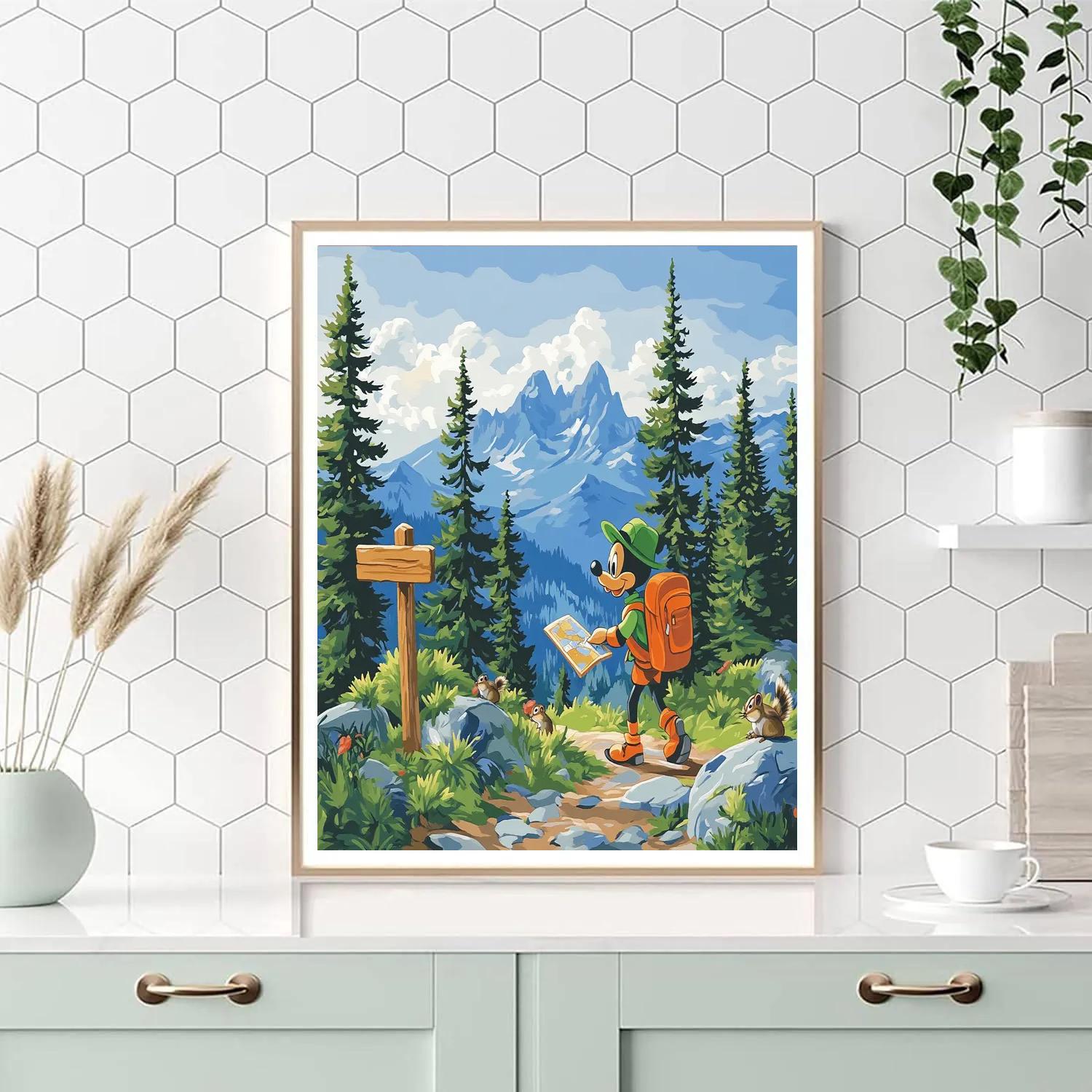 Goofy Mountain Trail Explorer Disney Inspired DIY paint by numbers