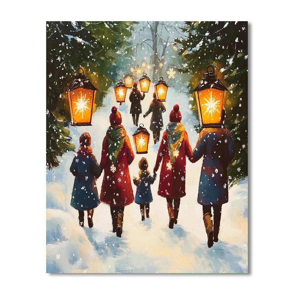 Snowflake Lantern Parade Number painting