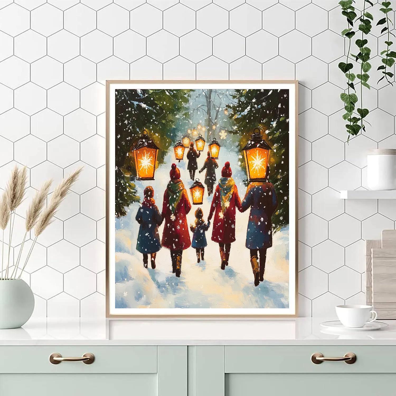 Snowflake Lantern Parade Number painting