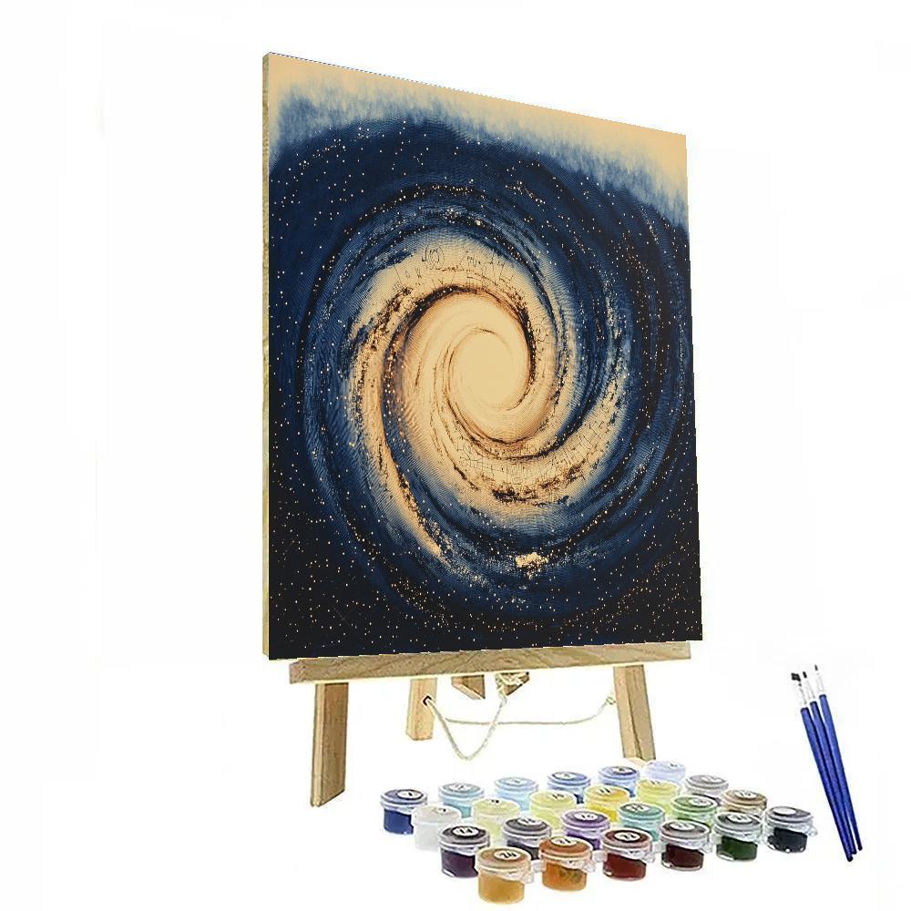 Leonardo Da Vinci Inspired Spiral Galaxy Vortices paint by numbers
