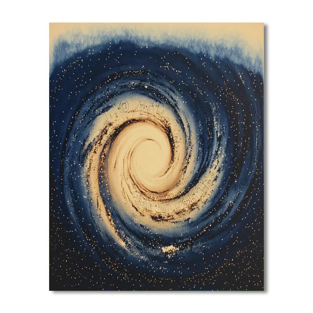 Leonardo Da Vinci Inspired Spiral Galaxy Vortices paint by numbers